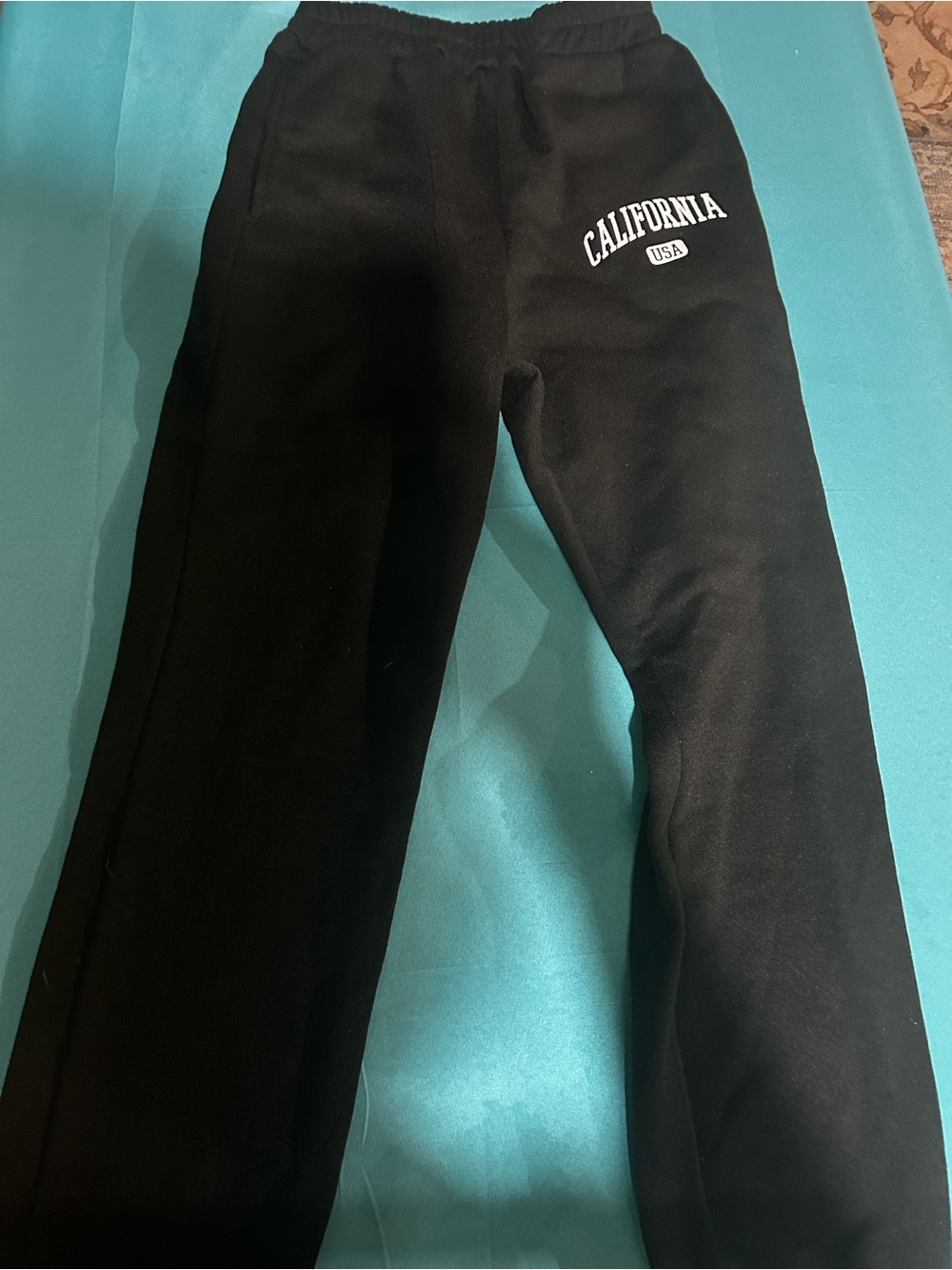 Black 'California' Graphic Sweatpants